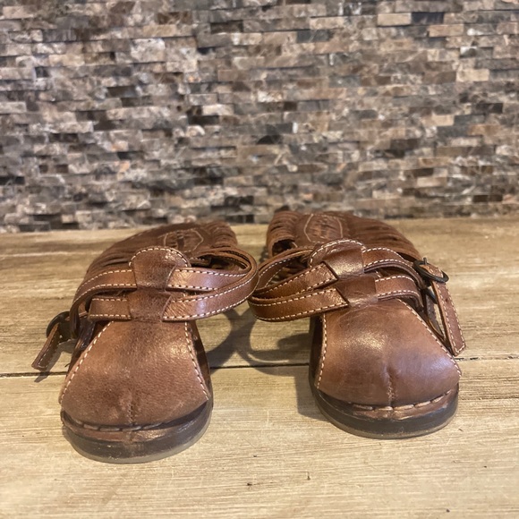 Frye Kayla Huarache Sandals Woven Strappy Flat Brown Leather | Women's 7.5 - Picture 9 of 10